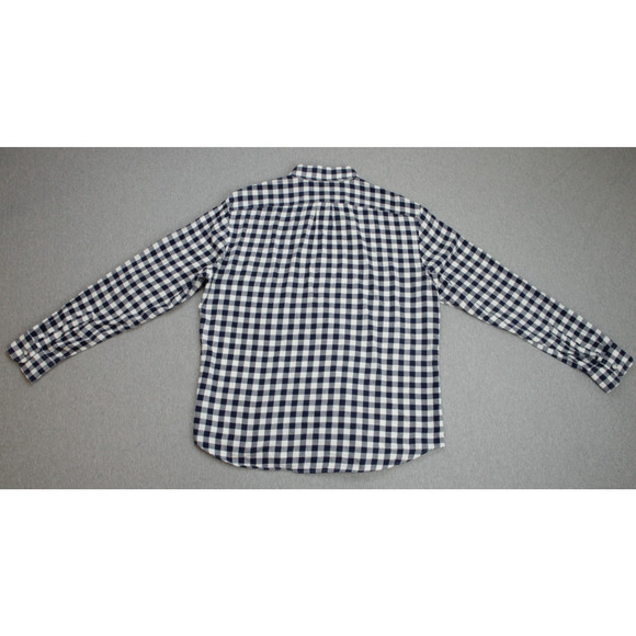 J Crew Shirt Mens Size Large Cotton Linen Gingham Slim Untucked Button-Down - Picture 3 of 7